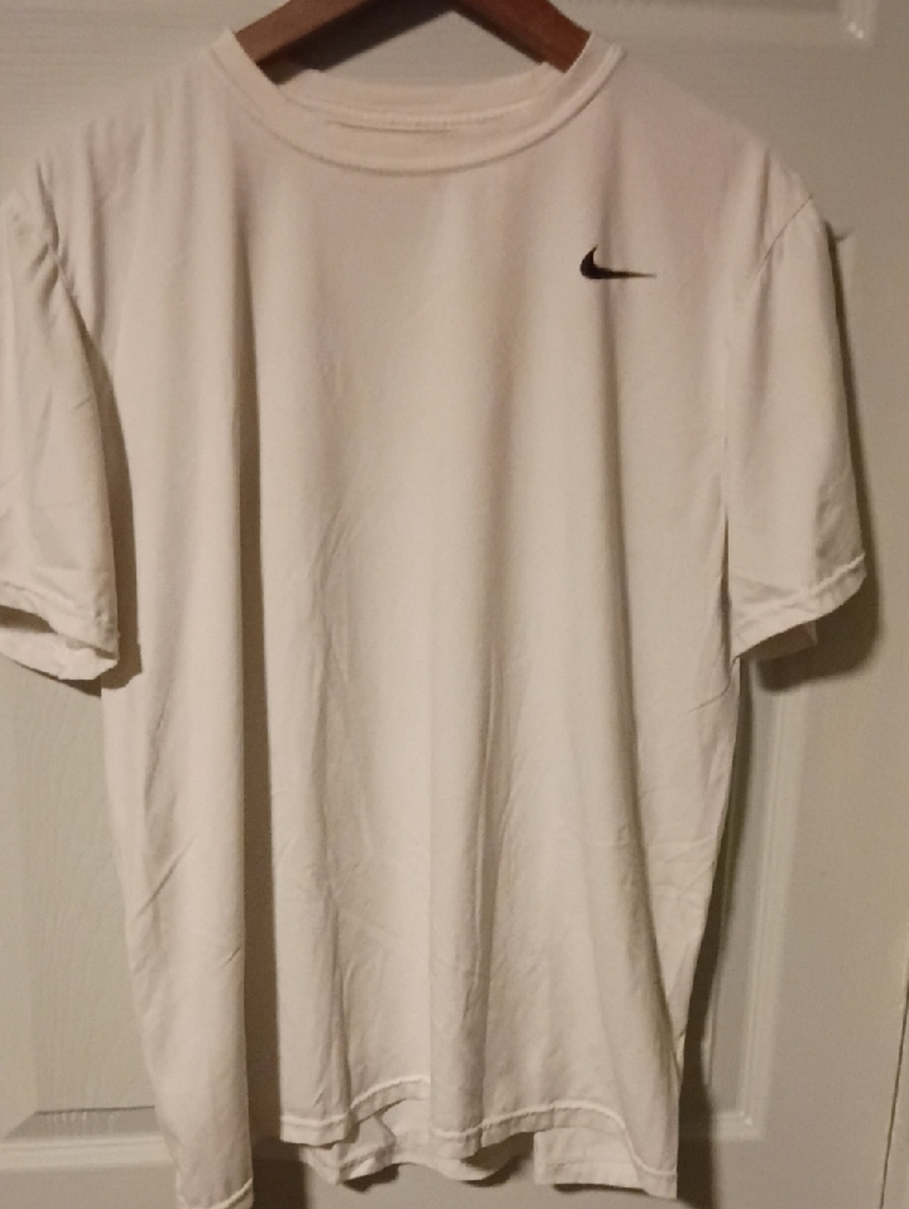 Nike White Short Sleeve Crewneck Tee with Black Swoosh